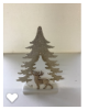 Kerstboom hout met eland Led 25CM